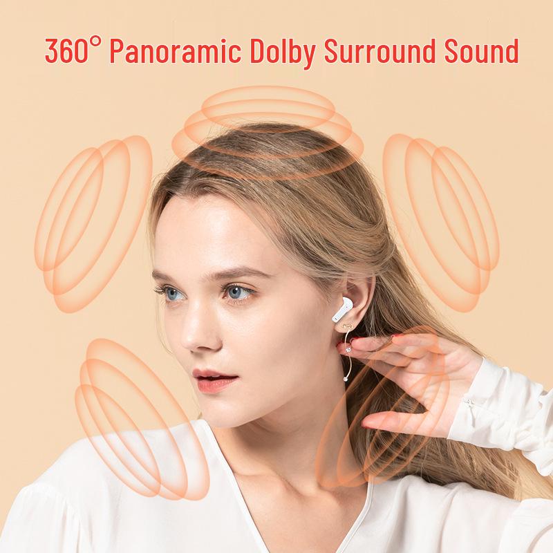 Portable Semi-In-Ear Noise-Canceling Bluetooth Headset with Stereo HD Calls for Sports