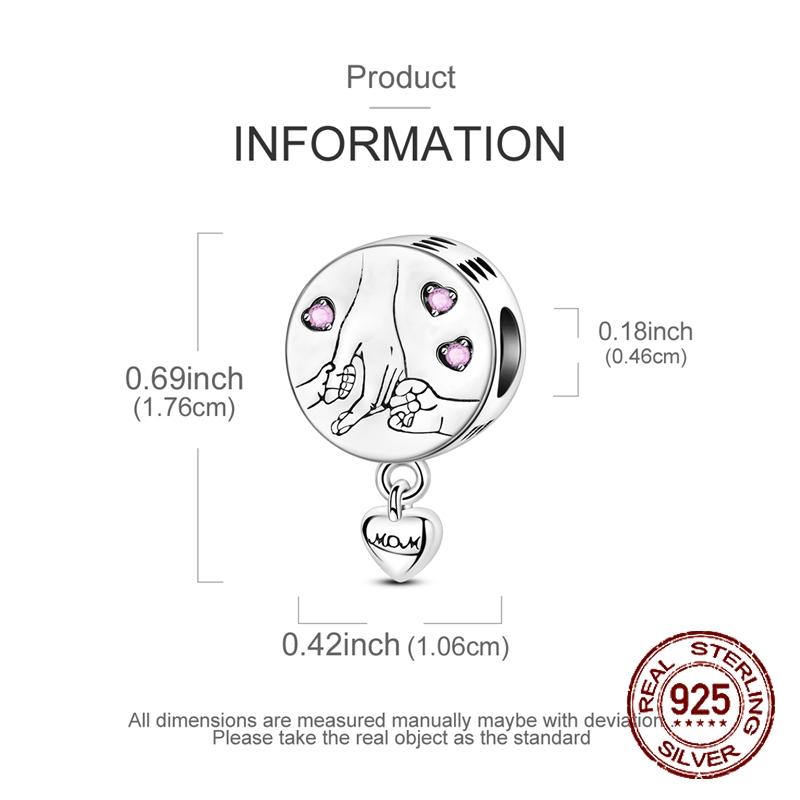 Hand In Hand Bead Charms Copper Love Dangle Pendant Fit Bangle Bracelet Necklace Diy Jewelry