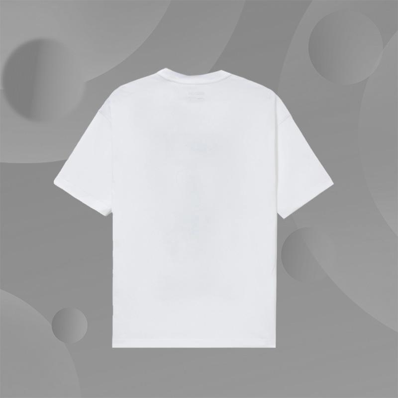 Li-Ning Badfive Tiger Year Limited Edition Tiger Trail General Loose Round Neck Short Sleeve T-Shirt Men Tops Basic-White AHSS037-1