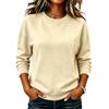 Women's Fashion Long Sleeve Pullover Sweatshirt Crew Neck Solid Color Casual Lightweight Soft Fabric Top for Everyday Wear
