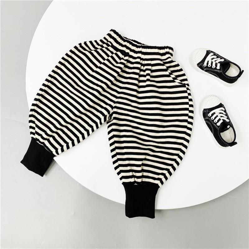 Kids' 2024 Korean Striped Harem Pants - Spring Mid-Waist Trend for Small & Medium Children