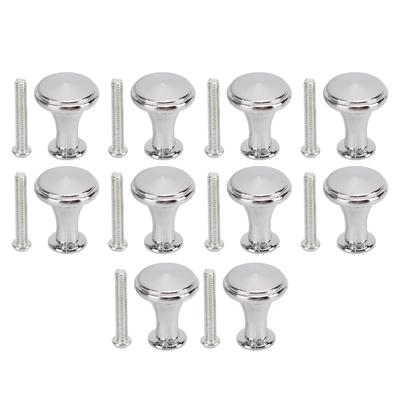 10 Sets Single Hole Handles 20x25MM Replacement Single Hole Drawer Cabinet Round Handle DecorationSilver White