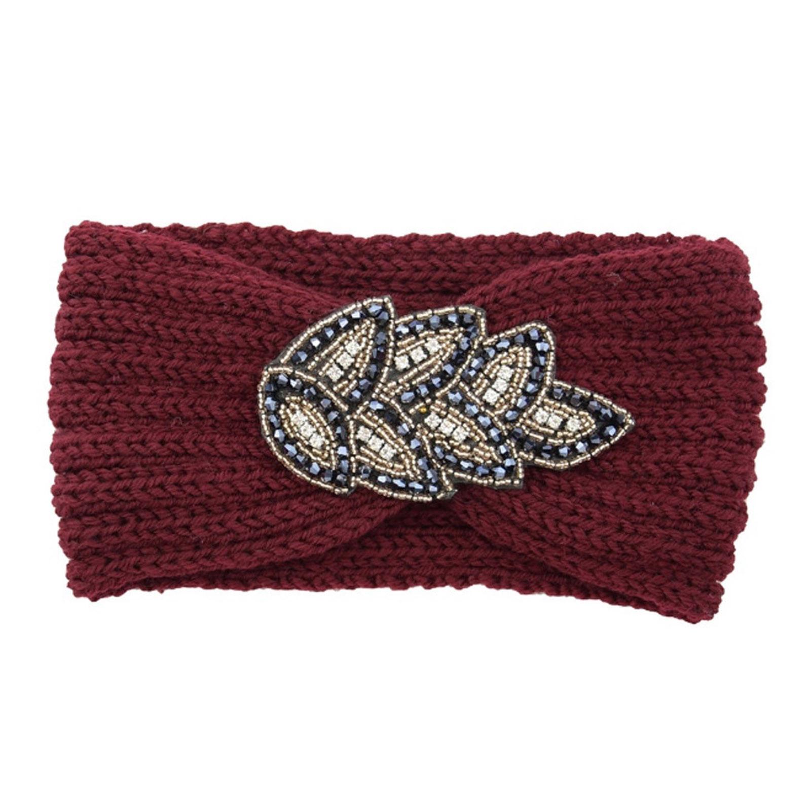 

Модная женская однотонная спортивная повязка для волос на голову, термальная повязка для волос для девочек One Size винный