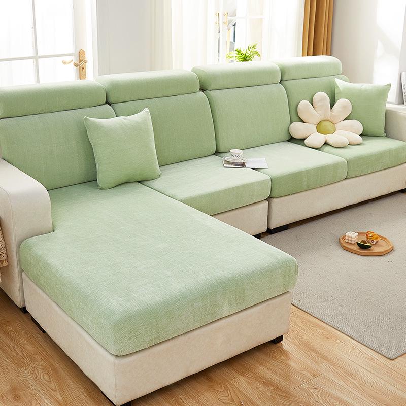 Universal-Sofaüberzug aus Chenille – Rundum-Kissenbezug, schlichtes Design
