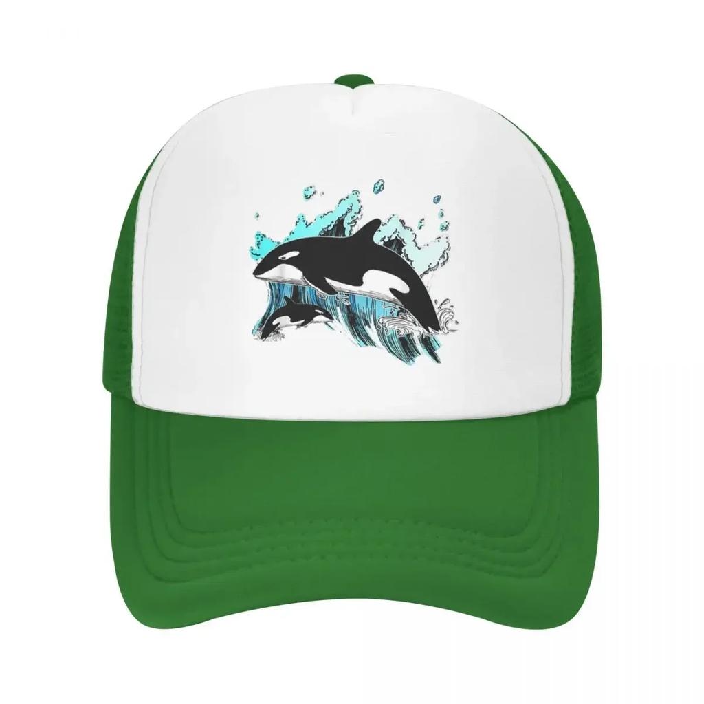Orca Aquatic Sea Ocean Top Tees Killer Whale Cap Casual Mesh Baseball Caps Adjustable Hat Hip Hop Summer Unisex Baseball Hats