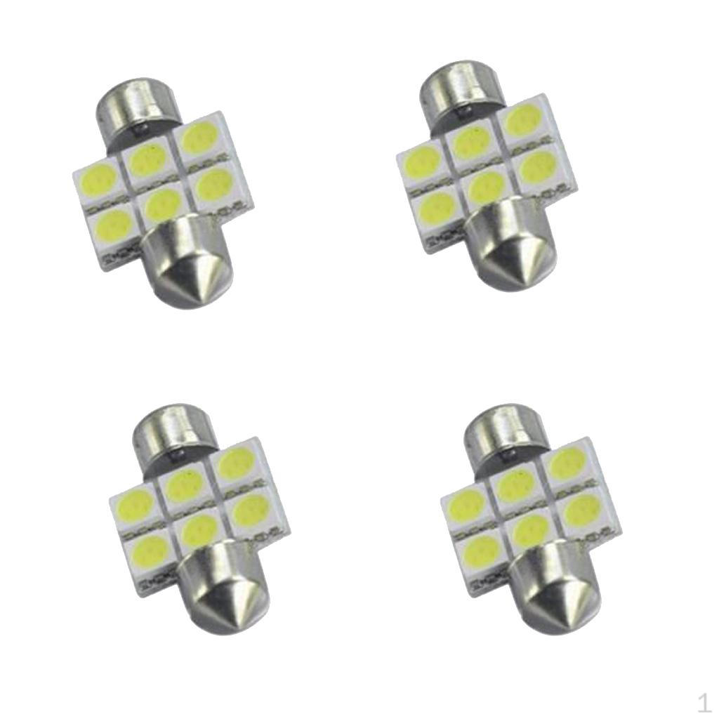 

4 шт. белые 31 мм 5050 6SMD фестон куполообразные внутренние светодиодные лампы DE3175 3021