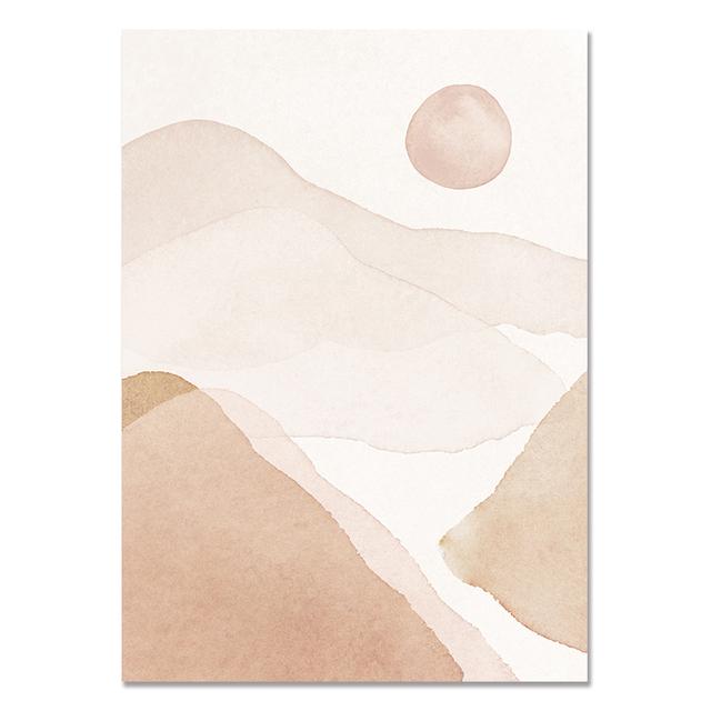 

Абстрактная печать на холсте, бежевый солнечный рисунок, линия, горный настенный художественный постер, минималистичный принт, скандинавские настенные панно, декор для гостиной 21cm×30cm NoFrame