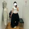 Women's Elastic Waist Sweatpants Loose Wide Leg Trousers Casual Lounge Pants