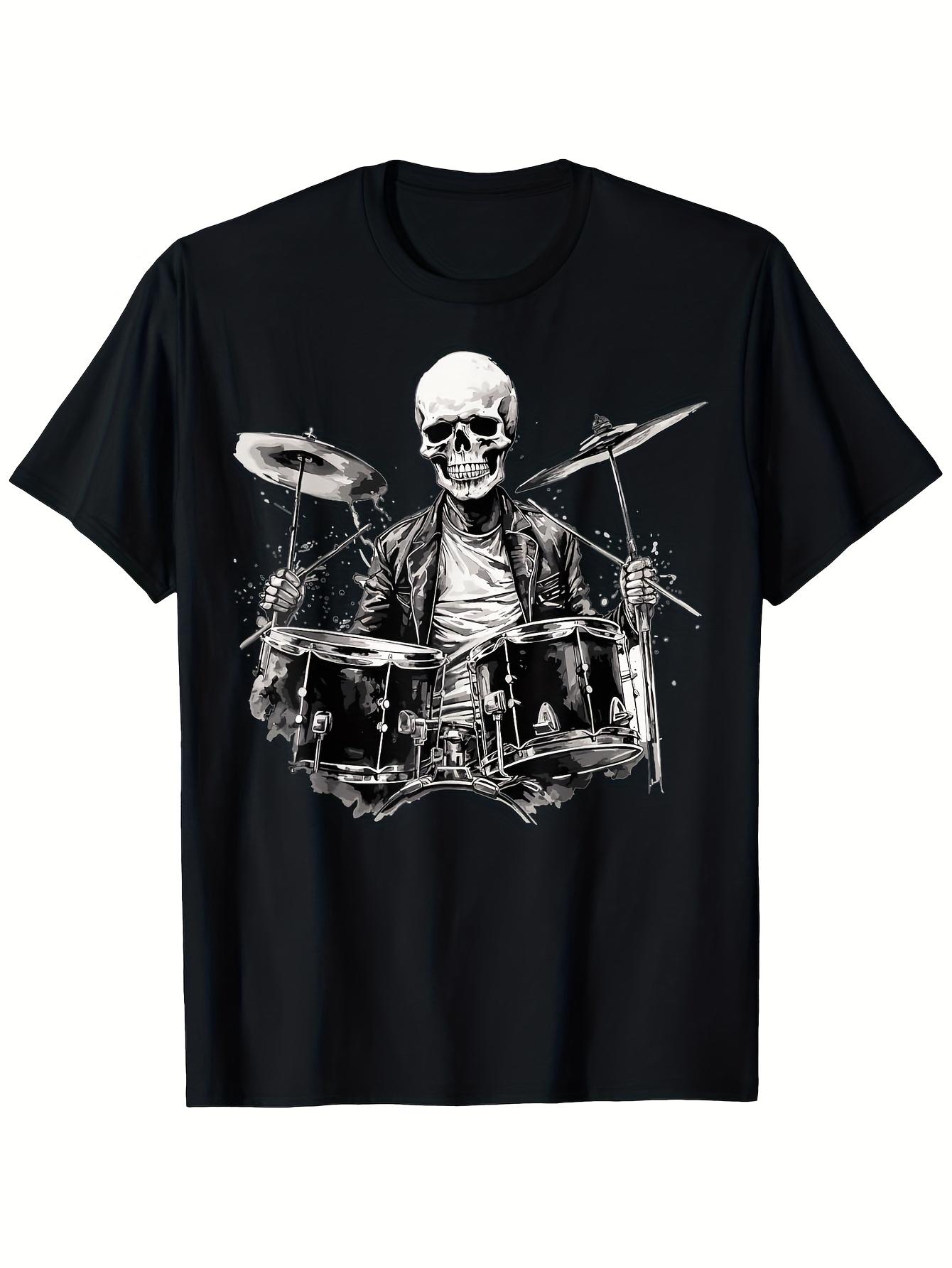 

T-Shirt y2k & Skeleton Drummer Rock L