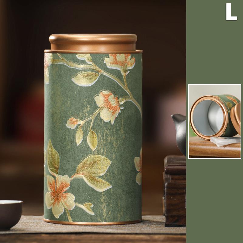 Flower Pattern Empty Tea Tin Can Household Green Black Tea Sealed Jar Portable Home Small Tea Packaging Box Tinplate Storage Can