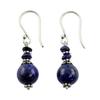 Mode Vintage Elemente Silber Farbe Natürliche Lapis Lazuli Weibliche Ohrringe Hochzeitstag