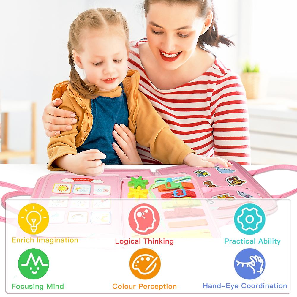 Tablero de Actividades Montessori 7 en 1 - Juguete de Aprendizaje de Alfabeto/Números/Formas, Mejor Regalo de Cumpleaños para Niños Pequeños de 3 a 6 Años