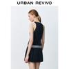 UR 2025 Spring Women's Collegiate Casual Color-block Pleated Dress