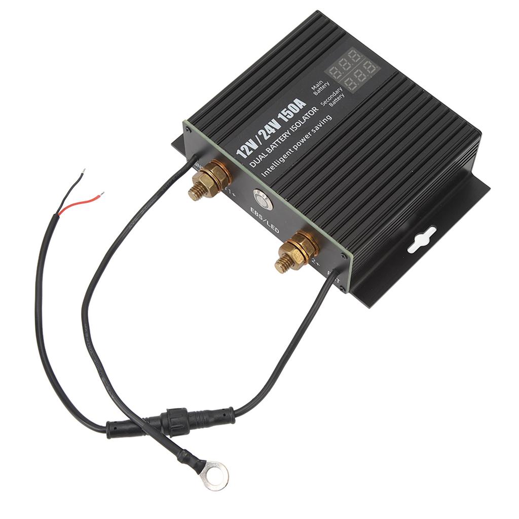 Dual Battery Smart Isolator 150A Safe Protection Multipurpose Battery Isolator for Marine Car Truck RV ATV DC12V 24V