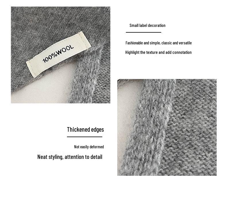 Australijski Szal Trójkątny Damski z Wełny i Kaszmiru - Wszechstronny Jednolity Kolor Ocieplacz na Szyję