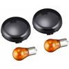Kijima Motorcycle Bike Parts Dark Smoke Turn Signal Lens Set of 2 for Bullet Type Turn Signals HD-01288