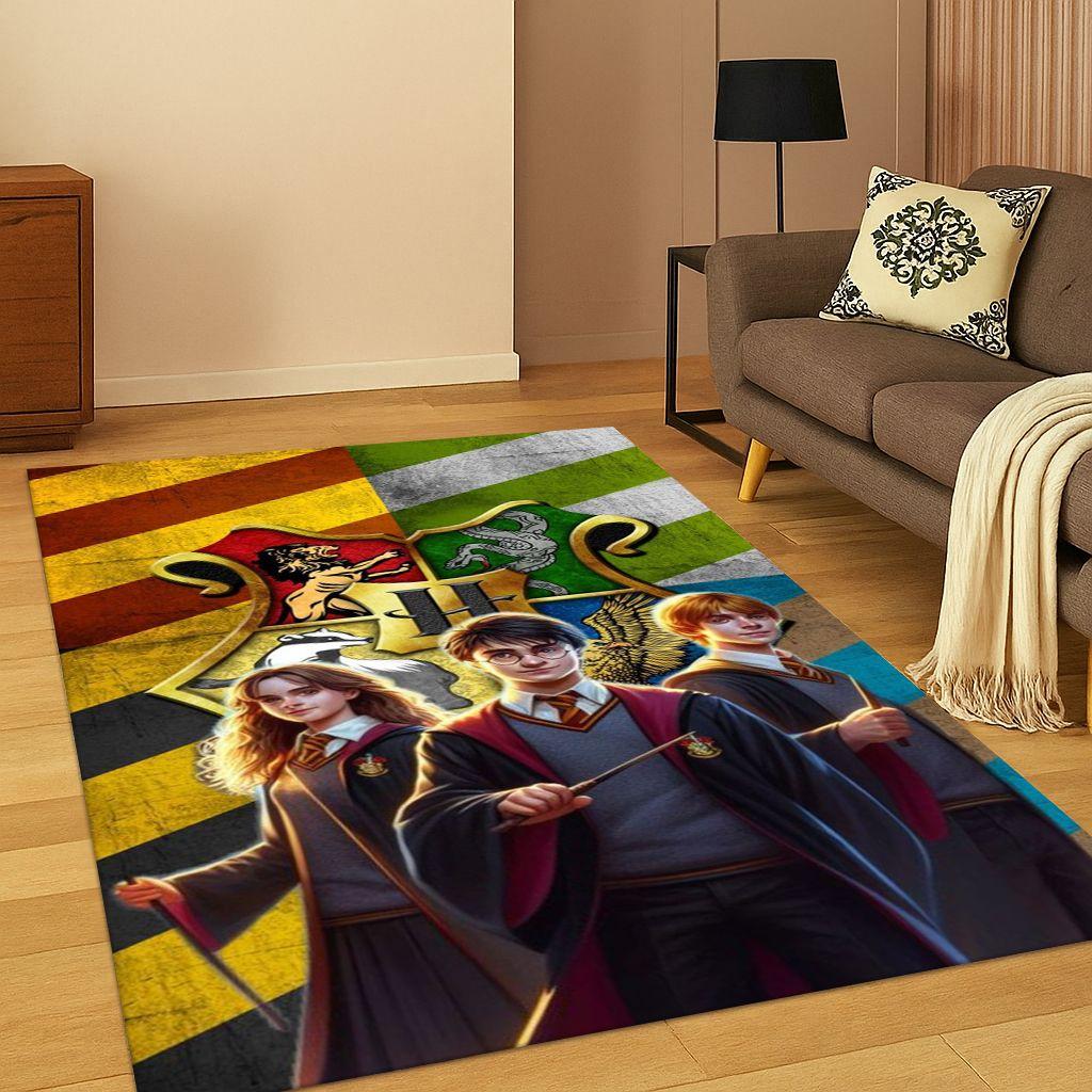 3D H-Harry P-Potter Magic Sign Cartoon Carpet Rug for Bedroom Living Room Sofa Doormat Home Decor,kids Game Area Rug Non-slip