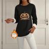 Women's Halloween -Lined Long Sleeve Round Neck Print Casual Winter Top