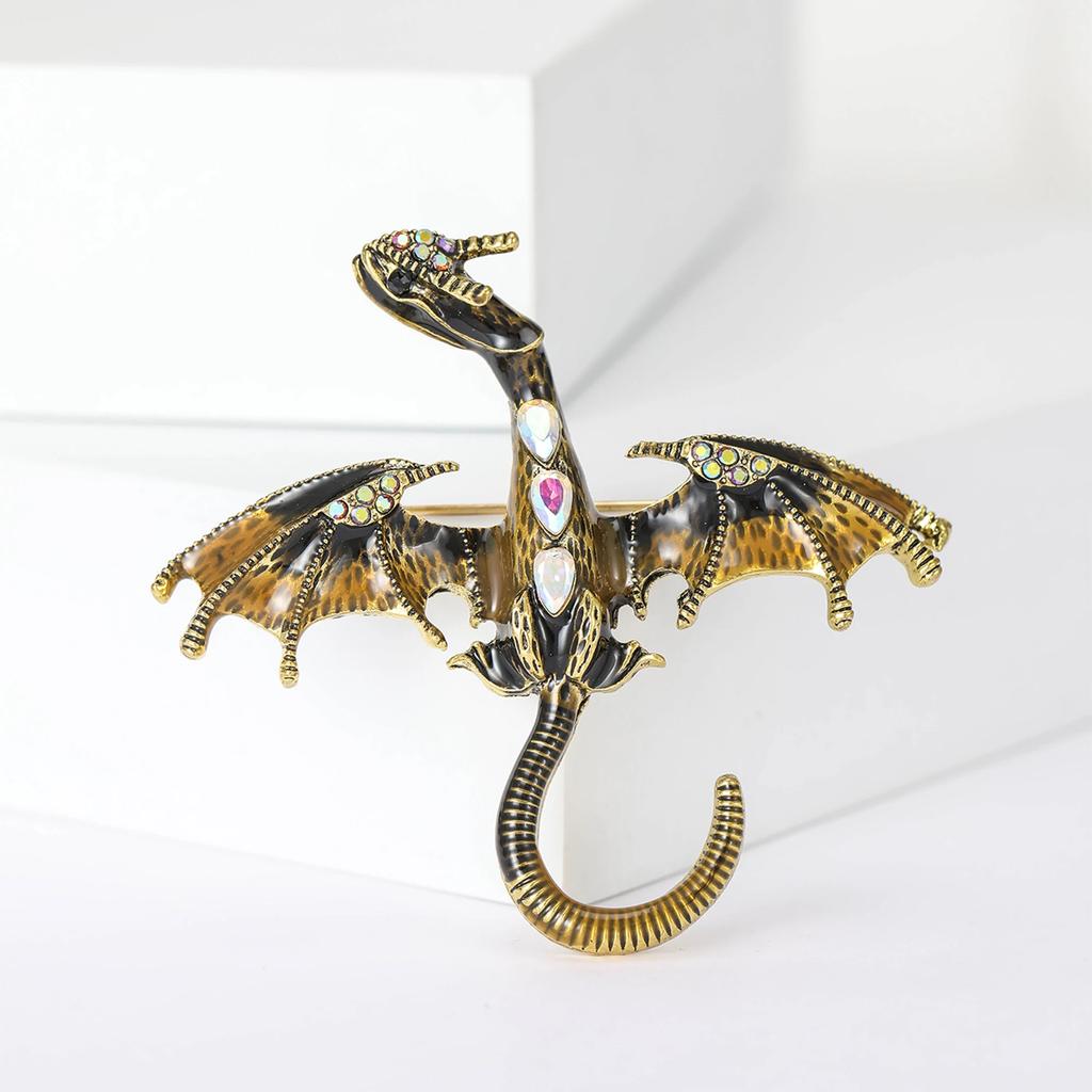 Vintage Enamel Small Flying Dragon Brooches For Men Dragons Pins 6-color Available Office Party Friend Gifts Accessories