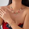 Exquisite Christmas Deer Snowman Necklace Bracelet Set For Women Xmas Tree Santa Claus Sock Box Bell Jewelry Party Festival Gift
