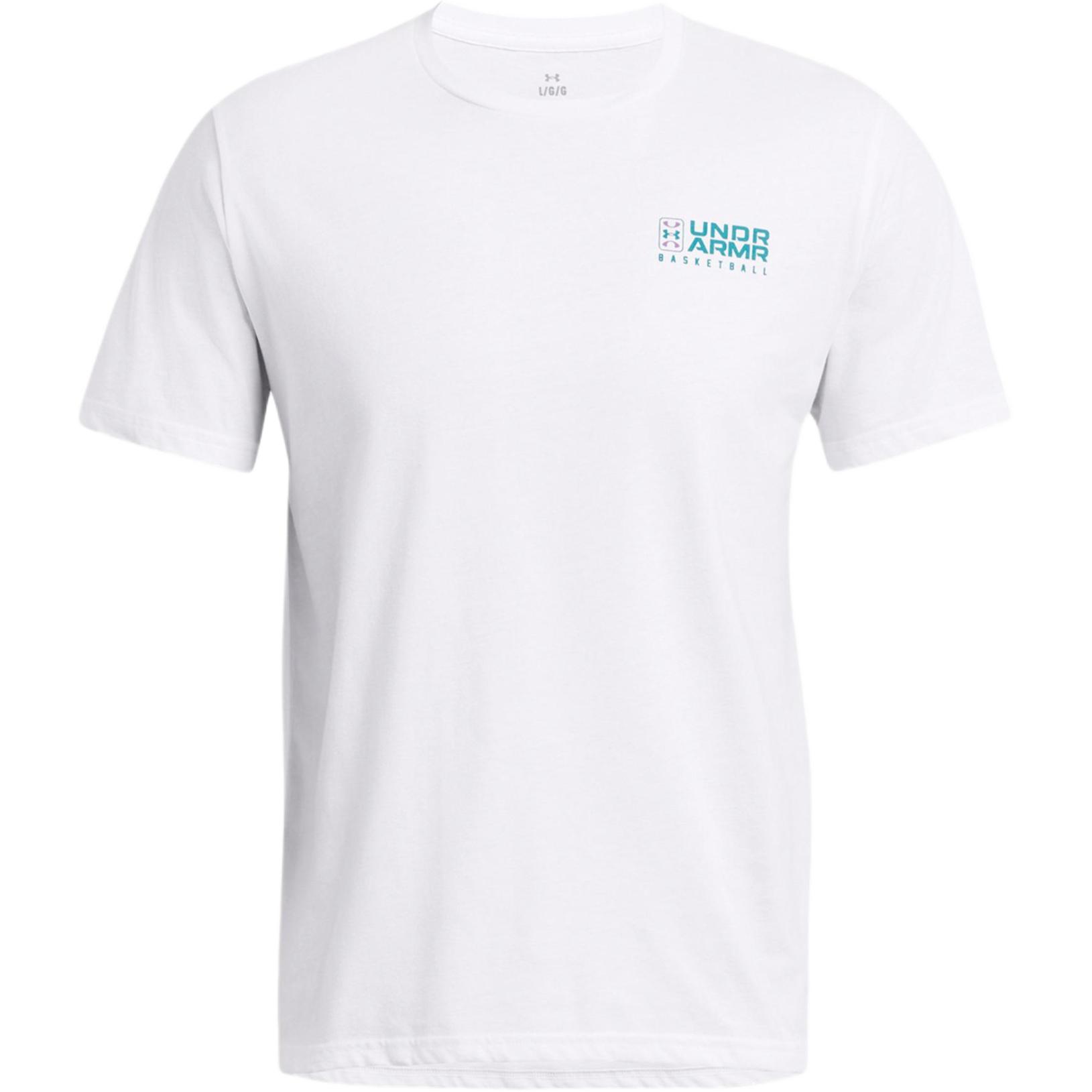 

Under Armour Футболка с коротким рукавом и круглым вырезом, быстросохнущая, с принтом логотипа, мужская, белая 1382850-100 S