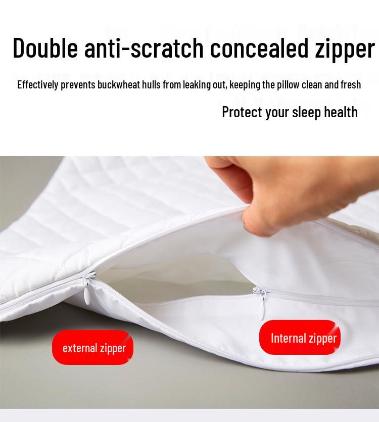 Poszewka na wkład poduszki z łuski gryki: Czysta Bawełna, Podwójny Zamek Błyskawiczny, Pogrubiony, Worek na Wypełnienie Poduszki Bezpieczny dla Dziecka, Tekstylia Domowe.