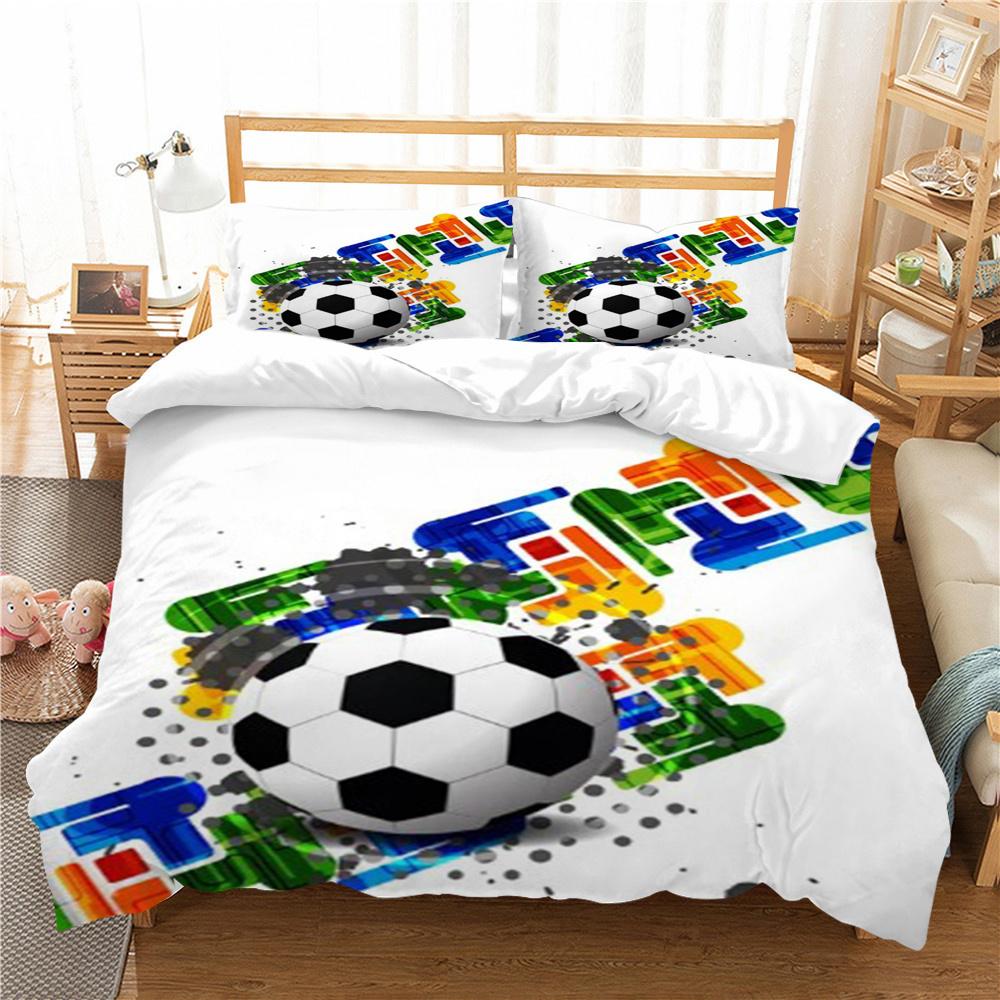Soccer Duvet Cover Sports Style Home Bedspreads King Queen Size Bedding Fashion Quilt Cover Woman Man Bedding Sets