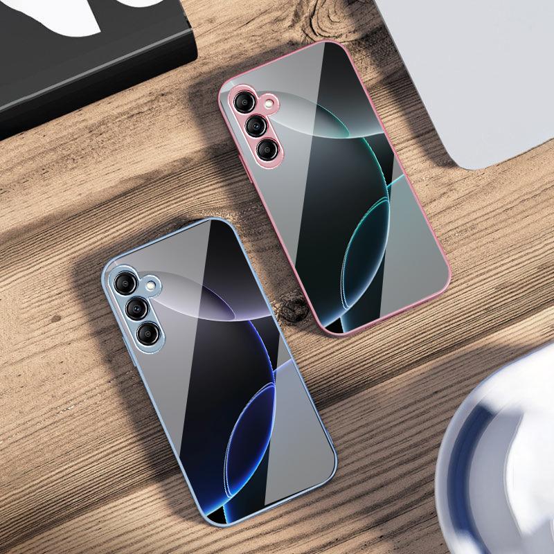 Geometric Semicircle For Samsung Galaxy A14 4G 20 30 52 20S 21S 22 A32 33 34 42 50 51 53 54 70 71 72 73 5G Glass Phone Case