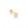 LUNNE 14k Flower Cubic Labret Tragus Piercing (14K Gold) #W06