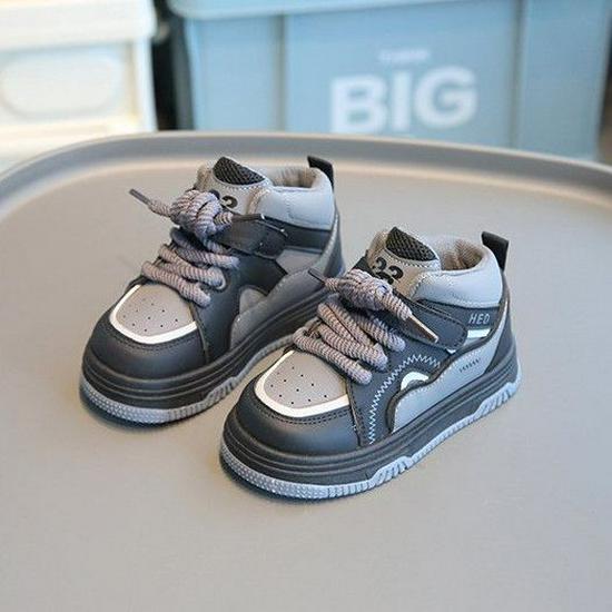 2025 Kids' Sneakers: Boys' Solid Bottom & Girls' High-Top Bread Shoes for Autumn/Winter