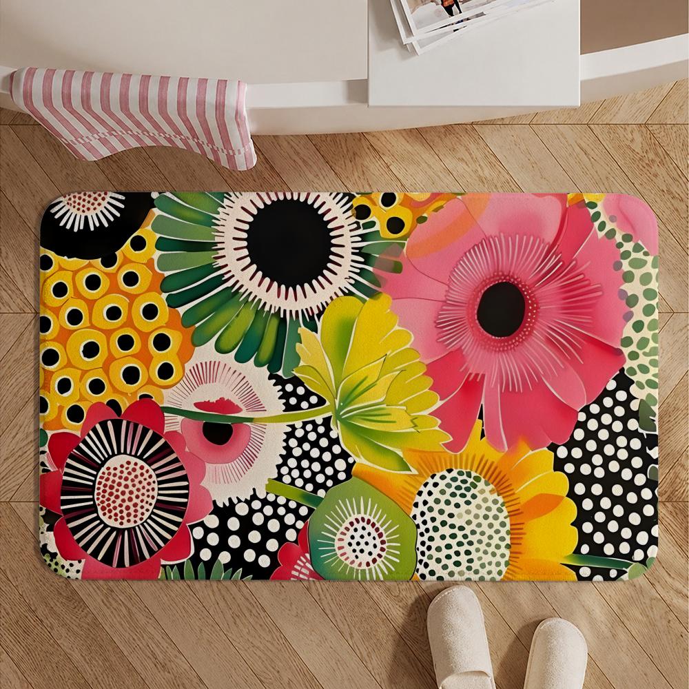 Artist-Yayoi KusamaS Floor Mat Soft Non-Slip Bath Mat, Bedside Carpet, Absorbent Doormat for Home