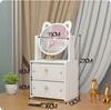 Portable Desktop Makeup Mirror & Skincare Organizer with Dustproof Storage for Cosmetics, Lipsticks, and Jewelry
