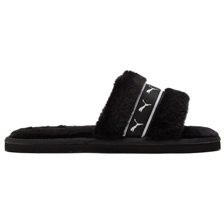 Puma Fluff Remix Slide Black White Women Sneakers 385240-01