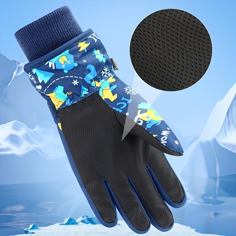 [Warm Ski Gloves] Warm Winter Ski Gloves, 1 Pair | Boys and Girls Snow Play Gloves, Suitable for Children 4-13 Years Old