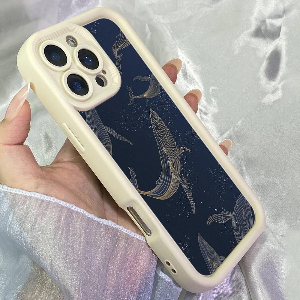JT569 Whale Dark for iPhone 17 16 15 14 13 12 Pro Max Samsung S26 S25 Ultra A17 A07 A56 A16 A15 A14 Xiaomi 15T Redmi 15c 14C Note 11 12 13 Soft Case