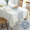Waterproof Cotton Linen Tablecloth With Embroidery Oil-Resistant Washable Dining Table Cover Nordic Style Rectangle Mat