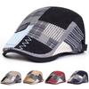Trendy Beret Men Retro Newsboy Cap Patchwork Plaid Herringbone Flat Peaked Cap Women Driving Cabbie Gatsby Hat Casquette