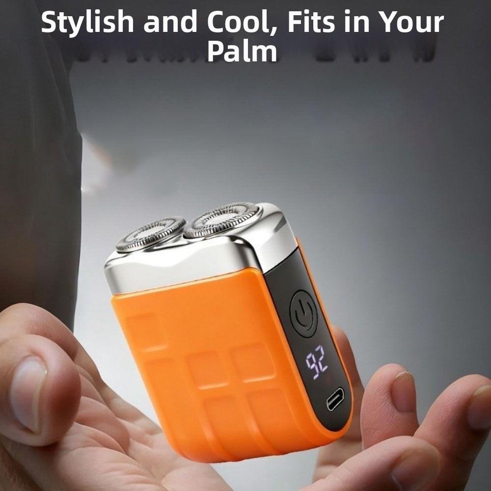 Type-C Charging Mini Electric Shaver Waterproof Design Portable Rotary Razor Smart Shaver  Husband