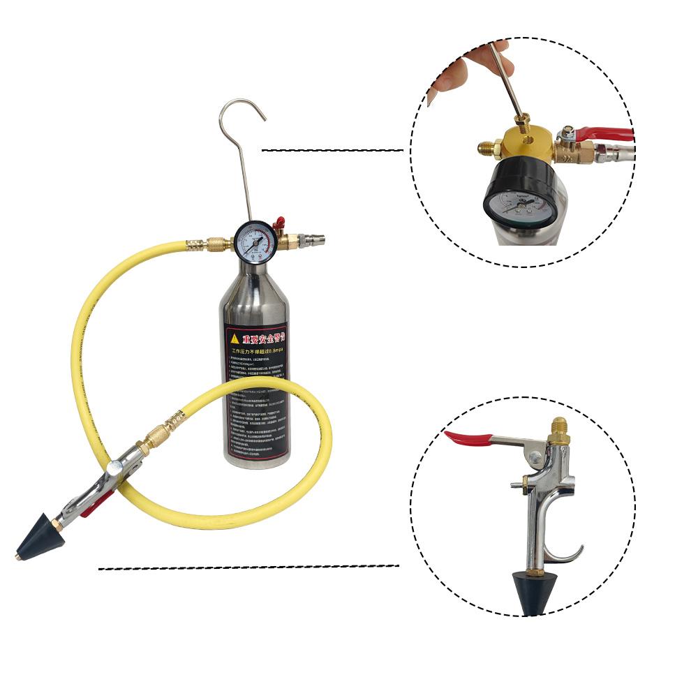 Bulk Supply Universal A/C Flush Canister Gun Kit with Complete Adapters for Garage