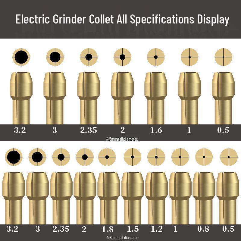 Compact Multi-Function Electric Grinder Chuck Nut - Stainless Steel Collet Accessory