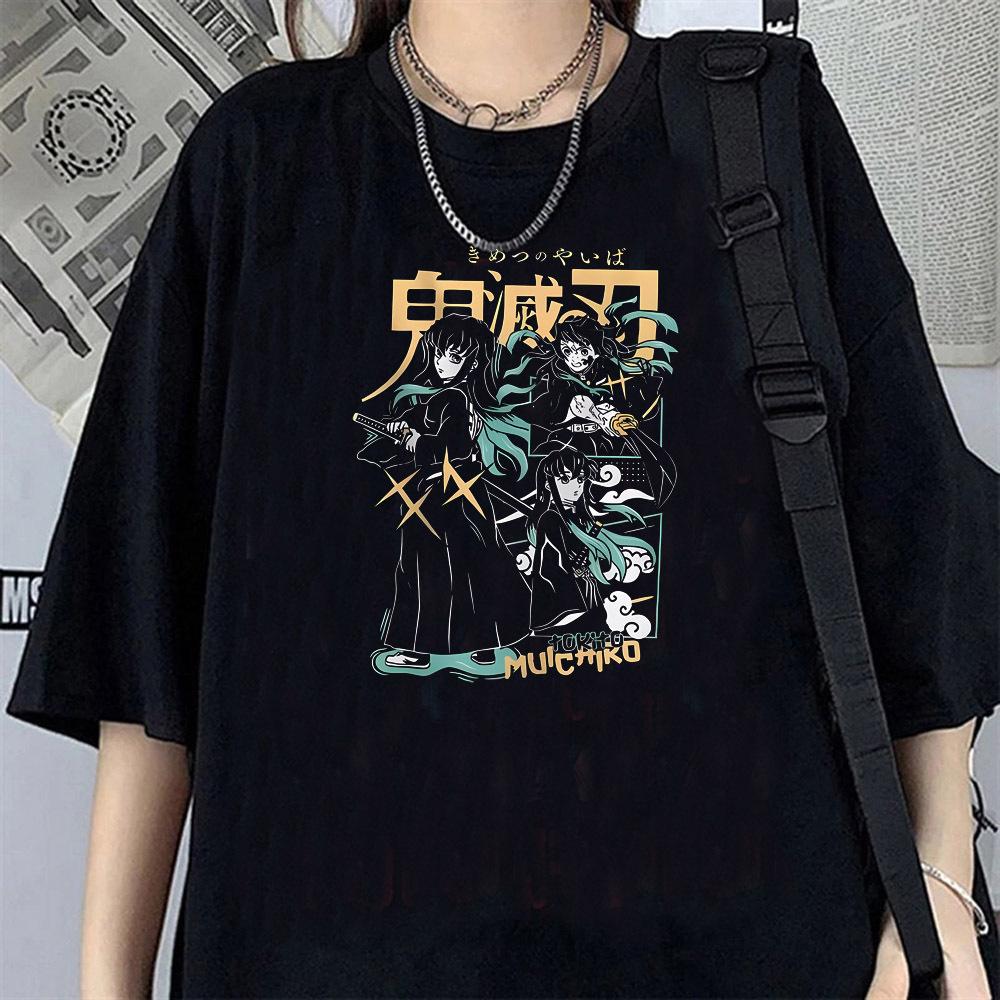 Muichiro Tokito women korean clothes harajuku  graphic aesthetic Comfortable anime shirt Retro women Vintage Breathable Pastel