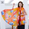 Women's Chiffon Scarf - Lightweight, Printed Sun Protection for Spring, Summer, Fall - Versatile Beach Shawl