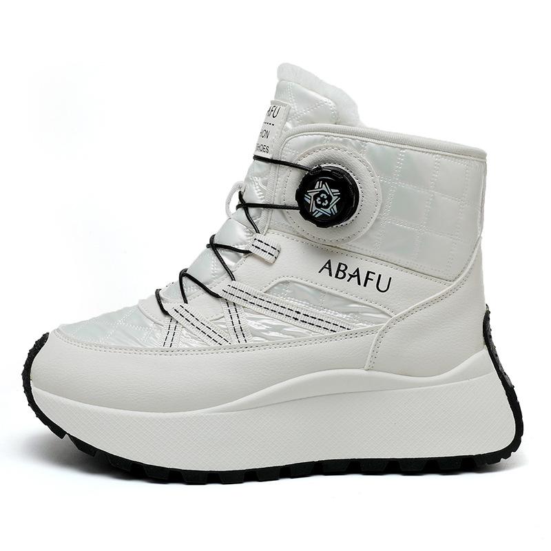 Winter Causal Snow Boots for Women Chunky Platform Sneakers Warm Outdoor Fuzzy Non-Slip Ankle Booties With Faux Fur Lined Women's Work Walking Shoes