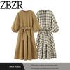 Za New Arrival Women's Clothing ZR Fashion Style Export Fashion Belt Plaid Shirt Style Dress 2183249