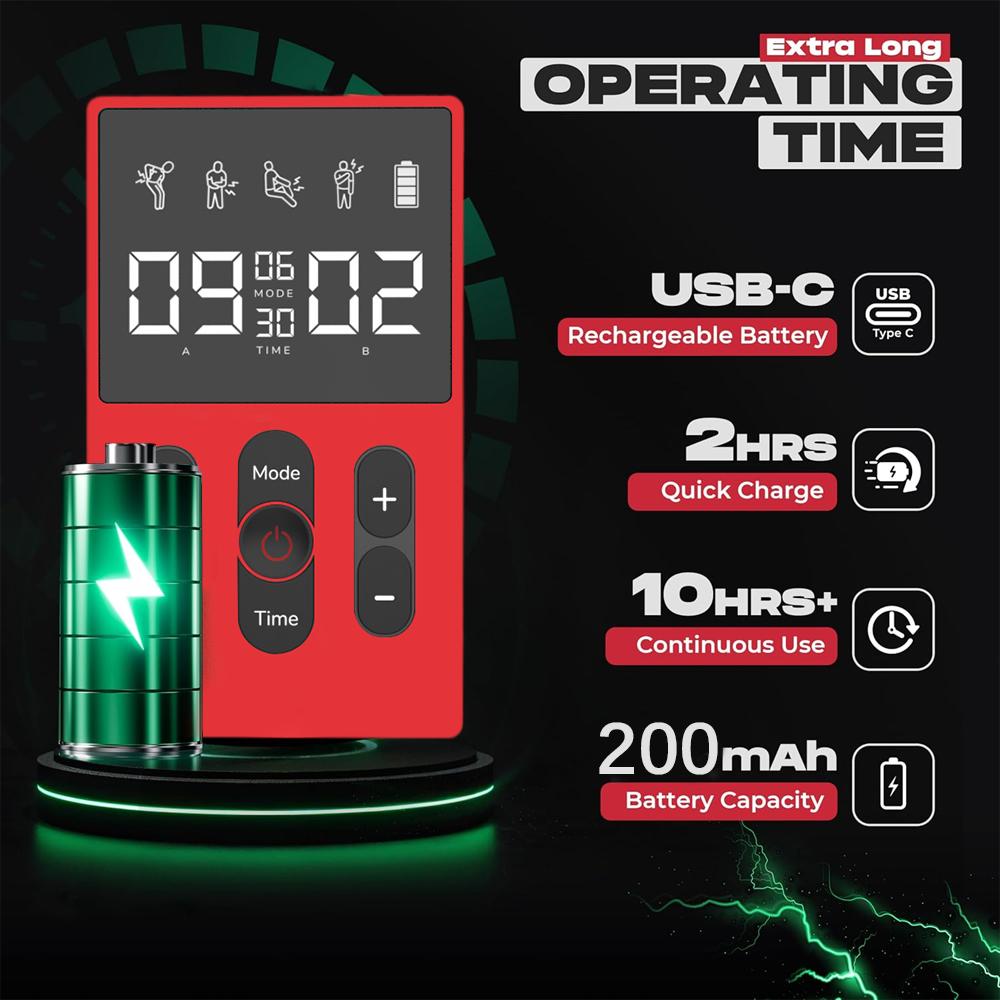 TENS Meridian Massager EMS Multifunctional Massager with 12 Modes and 36 Levels of Intensity Timed Dual Channel Output Massager