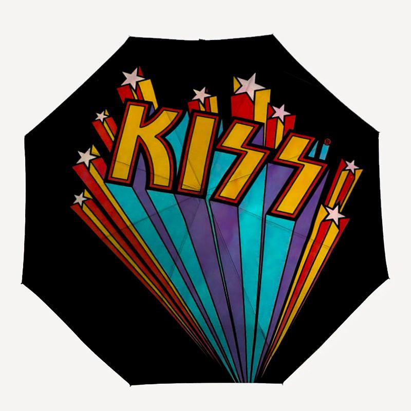 

KISS Music Automatic Folding Umbrella with Sturdy Iron Frame, Portable Compact Travel Umbrella All-Season Use Parties 0807063