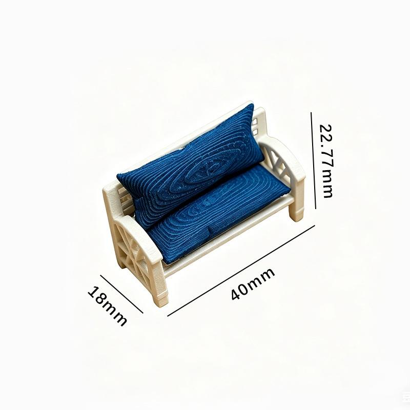 Realistic 1:12 Scale Dollhouse Sofa and Chair Kit for Kids Pretend Playtime Activities