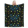 Cartoon Colorful Stars Fleece Blanket Lightweight Flannel Blanket Soft Warm Cozy Fuzzy Throw Blankets for Couch Bed Sofa Travel