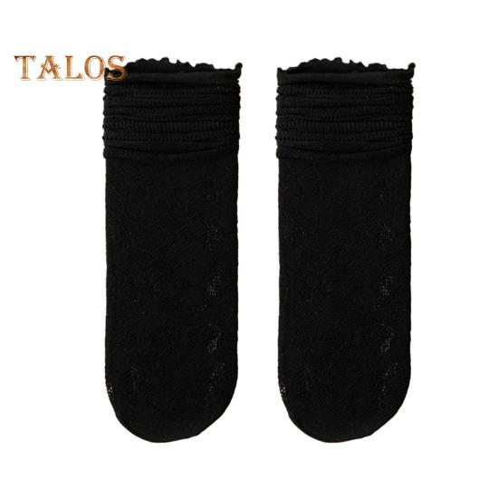 

Жіночі шкарпетки з рюшами, повсякденні сітчасті мереживні шкарпетки до щиколотки, літні ультратонкі шкарпетки з оборками, м які дихаючі в язані шкарпетки чорний