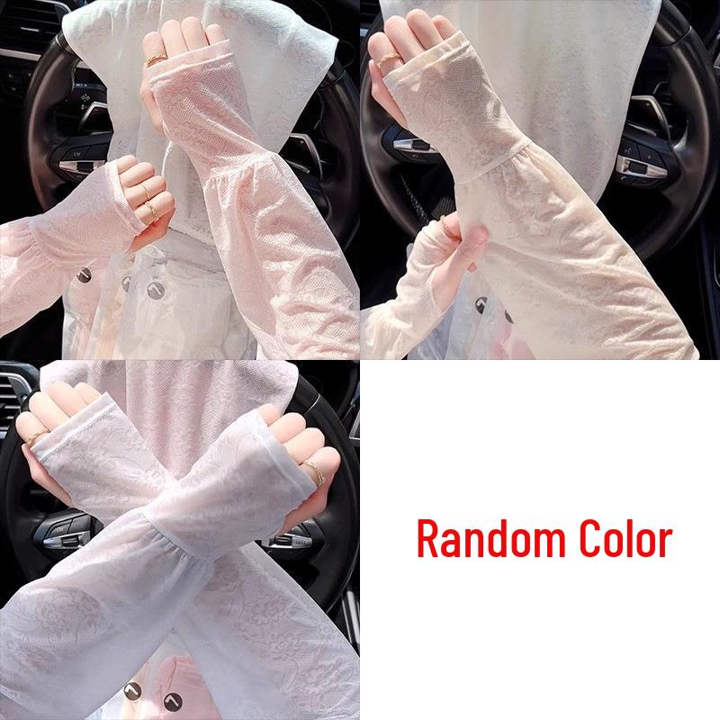 

Женские летние рукава из ледяного шелка для защиты от солнца: Дышащие, Свободные, Сетчатые кружевные накладки на руки. Бесплатная доставка для новых клиентов!